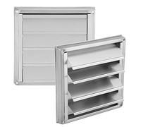 Fictory Rejilla de ventilación-100mm Acero inoxidable Pared Ventilación de aire Cuadrado Secadora Extractor Salida de ventilador