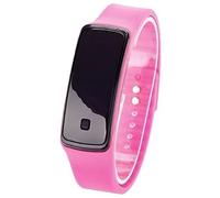 Fictory Reloj digital LED deportivo rectangular - correa de silicona rosa reloj electrónico para mujer color de la imagen, Color de la imagen.