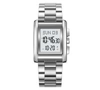 Fictory Reloj digital resistente al agua hasta 30 m, hora dual y pantalla luminosa para viajes y deportes, nunca te pierdas el ritmo con alarma y temporizador de cuenta regresiva, Oro rosa, oro, negro