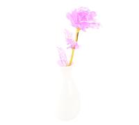 Fictory Rosa de lámina de oro de 24 quilates en caja de regalo con jarrón, rosa eterna de 25 cm para regalo del día de San Valentín, día de la madre, decoración de oficina en casa