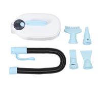 Fictory Secador de pelo y aspiradora de aseo para perros, soplador silencioso de bajo ruido para mascotas con manguera flexible para perros y gatos, aseo profesional, color azul lago