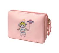 Fictory Spaceman - Mini bolsa de maquillaje bordada, cierre de cremallera, organiza pintalabios, esencial para viajes