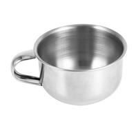 Fictory Taza de Jabón de Afeitar, Cuenco para Brocha de Afeitar con Mango, Nuevo Vaso de Jabón para Crema de Afeitar de Metal de Acero Inoxidable, Afeitadora Anticorrosión, Herramienta