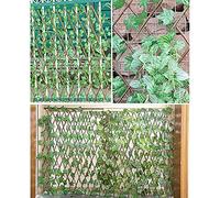 Fictory Valla artificial de hojas de uva expandible de 20 cm a 260 cm, resistente a los rayos UV, pantalla de privacidad de plástico para patio, balcón, terraza, patio trasero y decoración de