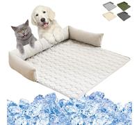 Ficugxd Heatrelief Cooling Dog Bed,Self Cool Dog Sofa Mat with Ice Silk Fabric,Machine Washable,Reduce Stress Due To High Temperatures,Suitable for of Cats and Dogs-B||90 * 90cm