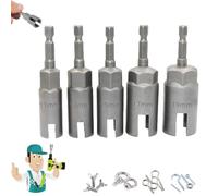 Ficugxd Power Wing Nut Driver bit Set,HurricaneShutter Drill bit,Wing Nut Drill bit,Wing Nut Socket,Herramientas para Electricista,1/4" Hex Shank Drills bits for Panel Nuts Screws Bolt,Llave De Vaso