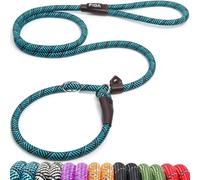 Fida Cuerda antideslizante para perro | 1.8 m, talla única, fácil de poner, no necesita collar o arnés. Cuerda de escaladores duradera y resistente a la intemperie con costuras reflectantes (azul)