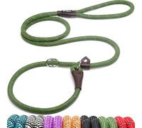 Fida Cuerda antideslizante para perro | 1.8 m, talla única, fácil de poner, no necesita collar o arnés. Cuerda de escaladores duradera y resistente a la intemperie con costuras reflectantes (verde)