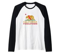 Fiddletown California Oso Grizzly del Norte de California Camiseta Manga Raglan