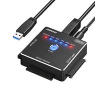 FIDECO Adaptador SATA/IDE a USB 3.0, cable para HDD/SSD 2.5/3.5, DVD-ROM/CD-ROM/CD-RW, compatible con clon sin conexión