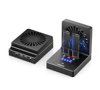 FIDECO Clonador Dock NVMe M.2 SATA SSD, USB 3.2 Gen 2, 20 Gbps, Ventilador de refrigeración Plegable, Compatible UASP y Trim, diseño de Aluminio (2-Bay)