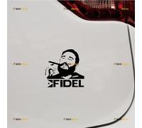 Fidel Castro Cuba Líder Pegatina Vinilo Cigarro - Set de 2 Negro 15,2cm - Para Coche Barco Portátil Taza Sin Fondo Troquelado