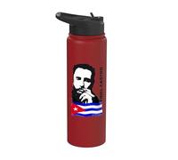 Fidel Castro Cuba Revolution cigarro Demo Bandera Stainless Steel Insulated Water Bottle
