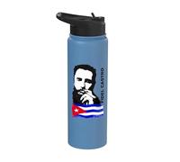 Fidel Castro Cuba Revolution cigarro Demo Bandera Stainless Steel Insulated Water Bottle