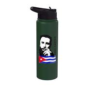 Fidel Castro Cuba Revolution cigarro Demo Bandera Stainless Steel Insulated Water Bottle