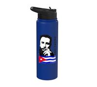 Fidel Castro Cuba Revolution cigarro Demo Bandera Stainless Steel Insulated Water Bottle
