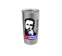 Fidel Castro Cuba Revolution cigarro Demo Bandera Vaso térmico de acero inoxidable de doble pared