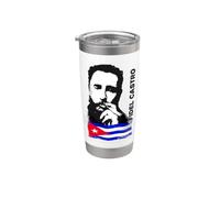 Fidel Castro Cuba Revolution cigarro Demo Bandera Vaso térmico de acero inoxidable de doble pared