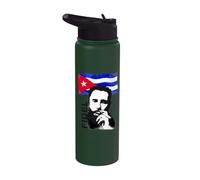 Fidel Castro Cuba Revolution Demo Bandera Stainless Steel Insulated Water Bottle