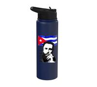 Fidel Castro Cuba Revolution Demo Bandera Stainless Steel Insulated Water Bottle
