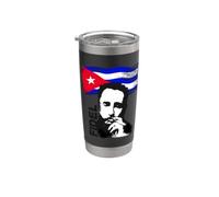 Fidel Castro Cuba Revolution Demo Bandera Vaso térmico de acero inoxidable de doble pared