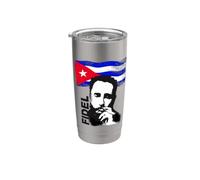 Fidel Castro Cuba Revolution Demo Bandera Vaso térmico de acero inoxidable de doble pared