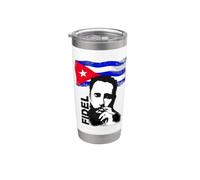 Fidel Castro Cuba Revolution Demo Bandera Vaso térmico de acero inoxidable de doble pared