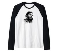 Fidel Castro Cuba Revolution Latin America Camiseta Manga Raglan