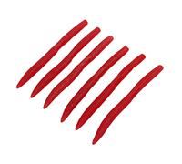 Fideos Cebo de Pesca con Gusanos PVC Gusano Suave Lombriz Artificial Señuelo para Perca Pesca de lubina Juego de 6 Piezas 14 cm 5,5 Pulgadas Piezas Reflectantes (Rojo Oscuro)