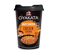 Fideos instantáneos sabor pollo teriyaki en vaso 96 g Pack 3, noodles japoneses listos en 3 min con tapa escurridora para mezclar salsa sin caldo