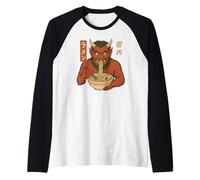 Fideos japoneses Oni Ramen Demon Spirit Design Camiseta Manga Raglan
