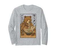 Fideos japoneses Ramen Bear Retro Manga Art Foodie Manga Larga