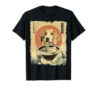 Fideos japoneses Ramen Vintage Coonhound Dog Camiseta