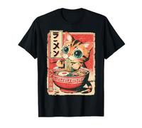 Fideos japoneses Ramen Vintage de Gato de Bengala Camiseta