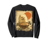 Fideos japoneses Ramen Vintage Pomeranian Dog Sudadera