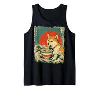 Fideos japoneses Ramen Vintage Shiba Inu Dog Camiseta sin Mangas