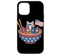 Fideos Ramen Cat Cute Independence Day 4 de Julio Foodie Carcasa para iPhone 12/12 Pro