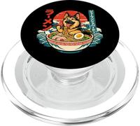 Fideos Ramen de Pastor alemán japonés Ukiyo-e Kawaii Art PopSockets PopGrip para MagSafe