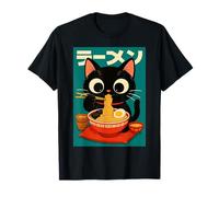 Fideos Ramen Gato Japón Kawaii Retro Vintage Estética Camiseta