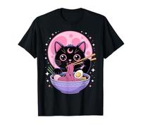 Fideos Ramen Gatos Estéticos Kawaii Goth Pastel Camiseta