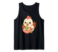 Fideos Ramen japoneses Comiendo Pollo Bantam Kawaii Lindo Camiseta sin Mangas