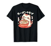 Fideos Ramen japoneses Kawaii Anime Cat Camiseta