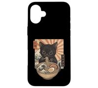 Fideos Ramen japoneses Kawaii Cat Vintage Manga Carcasa para iPhone 16 Plus