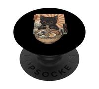Fideos Ramen japoneses Kawaii Cat Vintage Manga PopSockets PopGrip Adhesivo