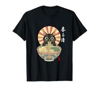 Fideos Ramen Kawaii japonés Foodie Feline Art Camiseta