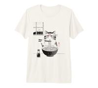 Fideos Ramen Retro japoneses Fuji Ramen Cat Camiseta Premium