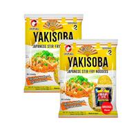 Fideos Yakisoba con salsa japonesa Pack 2 x 370 g preparado rápido para wok o microondas, 4 raciones aprox, sabor street food en casa