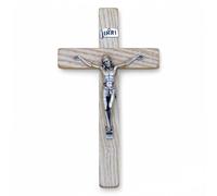 FIDES RELIGIOUS Cruz de pared - Artesanía en Italia Cristo e INRI 999 chapado en plata - Cruz de pared de madera, cuidado y precisión de los detalles de Jesús crucificado - 16,5 x 9,5 cm