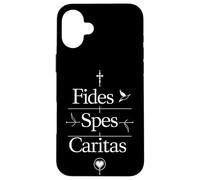 Fides Spes Caritas Religioso Latino Fe Esperanza Amor Cruz Carcasa para iPhone 16 Plus