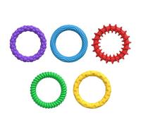 Fidget Bracelets, 5x Stylish Wristbands, Stretchy Silicone Design, Educational Calm Down Toy, Calming Sensory Aid, Quiet Silent Use, School Boys Girls